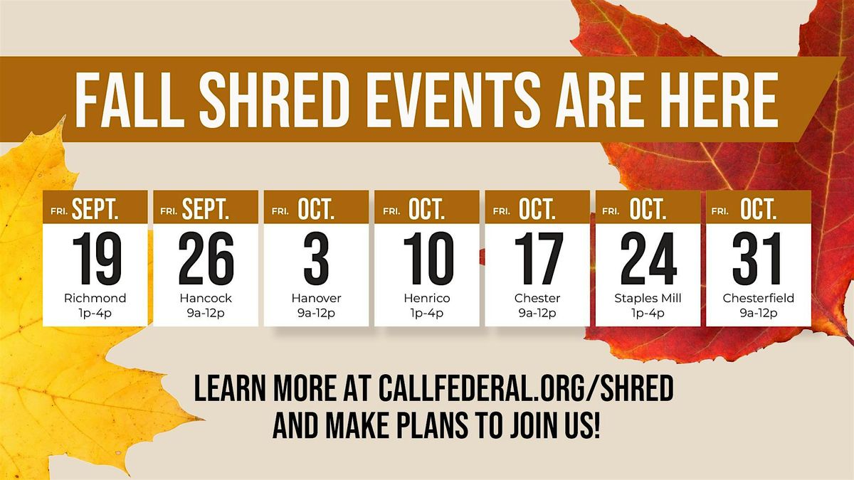 Fall Shred Event, 31 October | Event in Midlothian | AllEvents