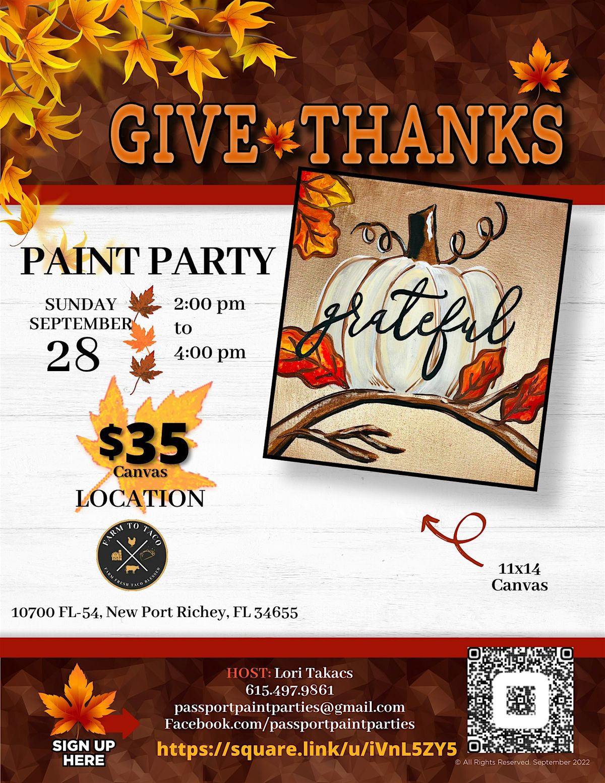 9.28.25 Grateful Pumpkin at Farm to Taco in Trinity, 28 September | Event in New Port Richey | AllEvents