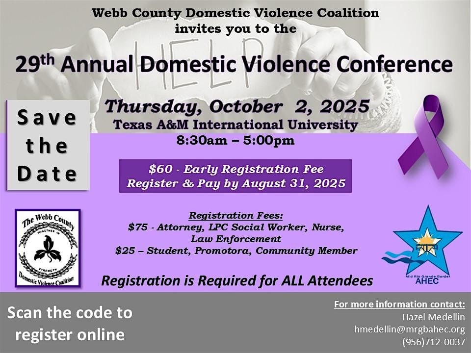 29th Annual Domestic Violence Conference, 1 August | Event in Laredo | AllEvents