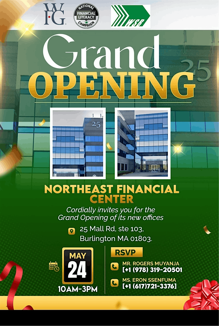 Northeast Financial Center Grand Opening, 24 May | Event in Burlington | AllEvents