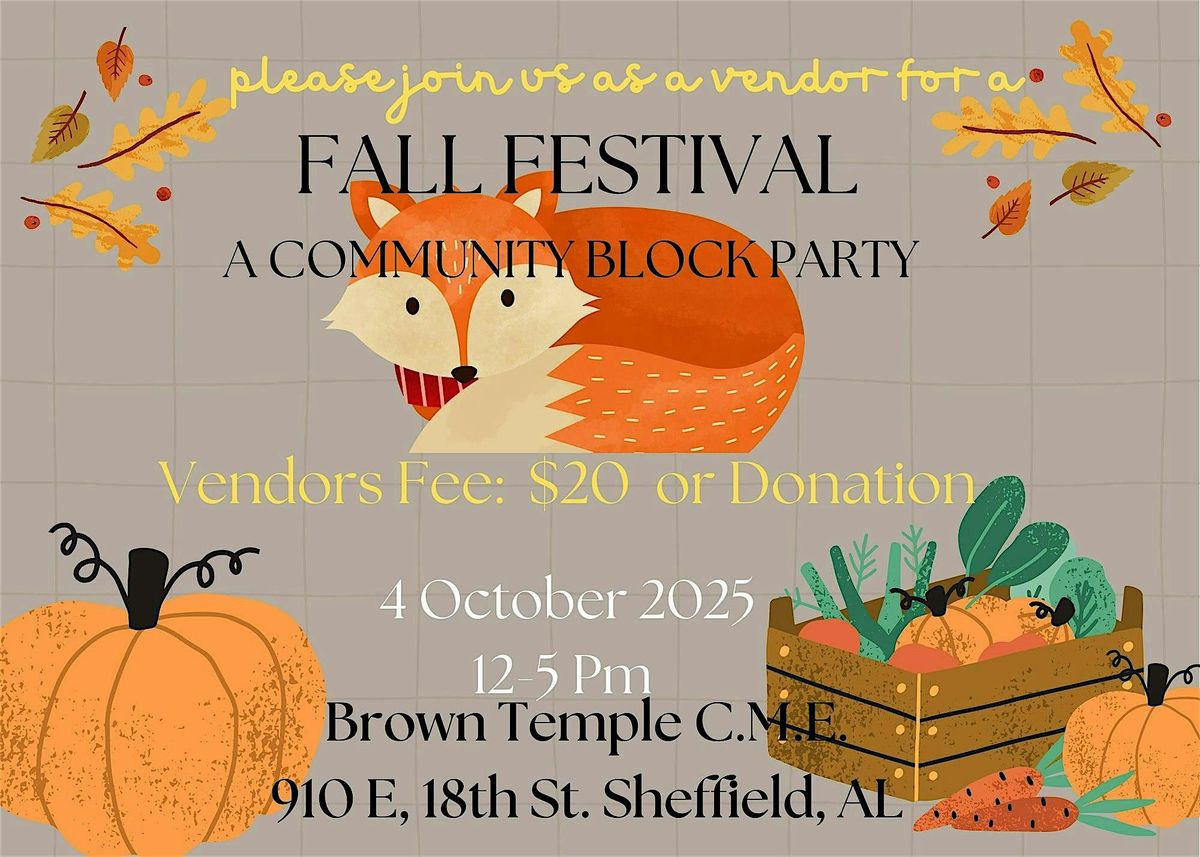 FALL FESTIVAL COMMUNITY BLOCK PARTY | Event in Sheffield | AllEvents