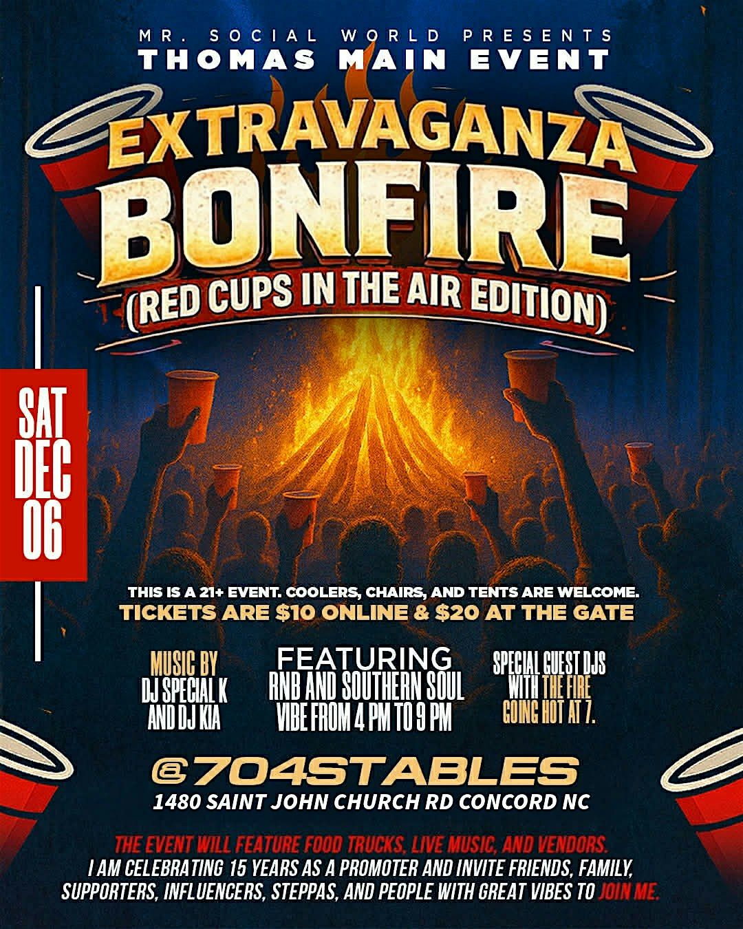 TME extravaganza Bonefire red cups in the air, 6 December | Event in Concord | AllEvents