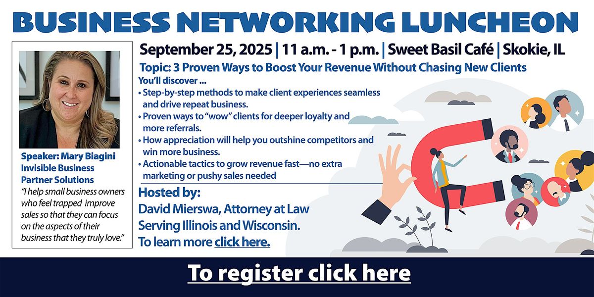 In Des Plaines: Business seminar and networking September 25, 2025, 25 September | Event in Skokie | AllEvents