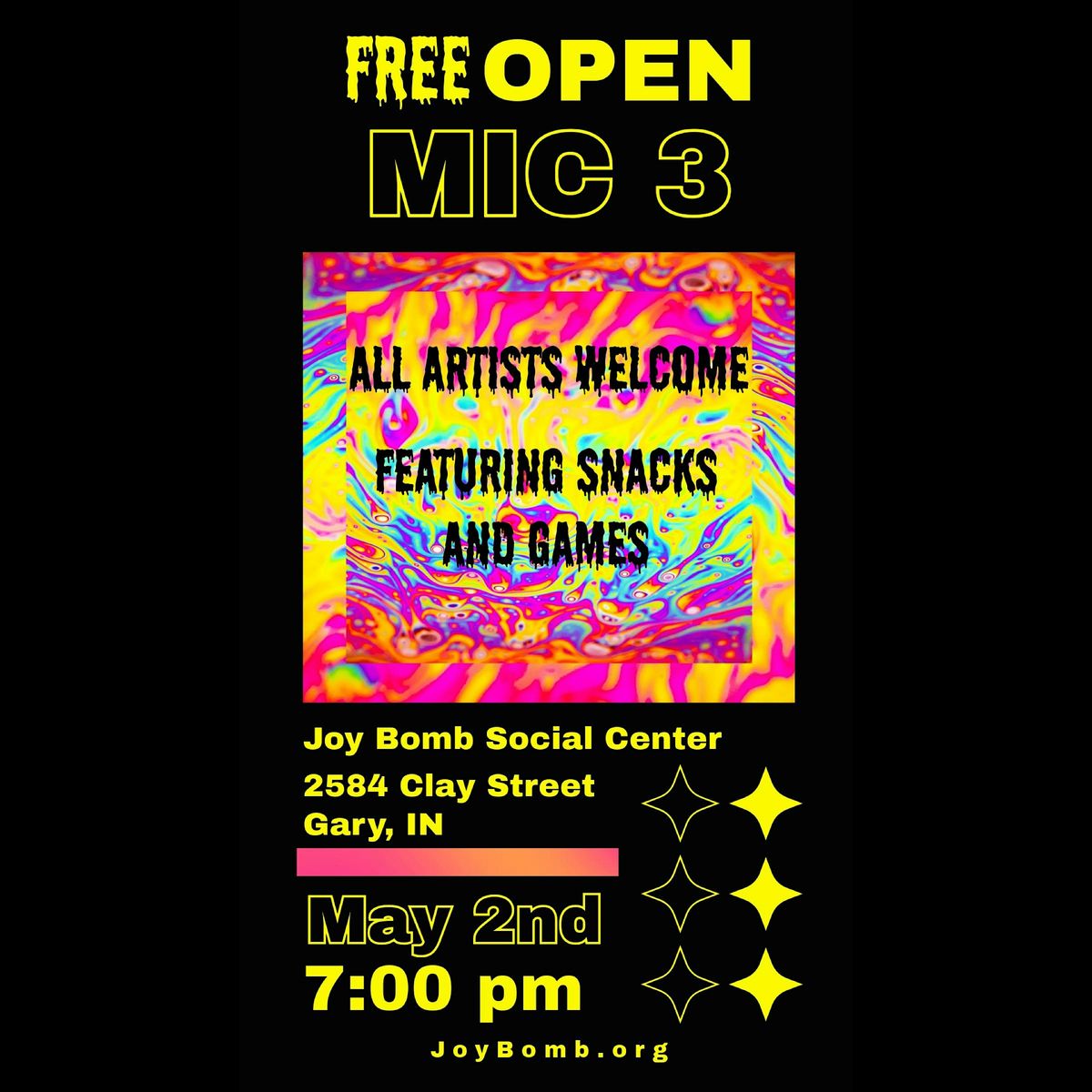 Free Open Mic At Joy Bomb Social Center, 2 May | Event in Lake Station | AllEvents