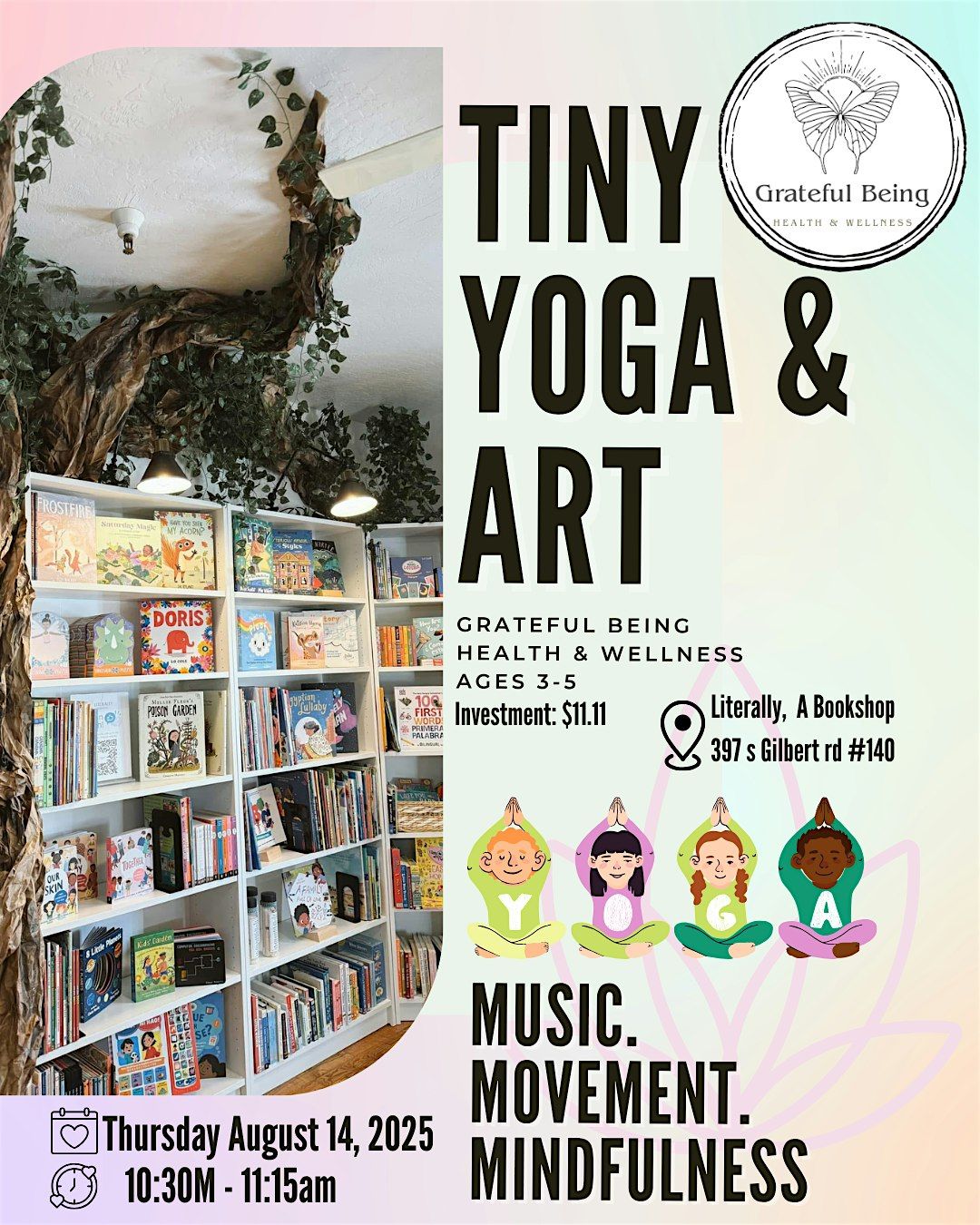 Tiny Yoga & Art Class, 14 August | Event in Gilbert | AllEvents