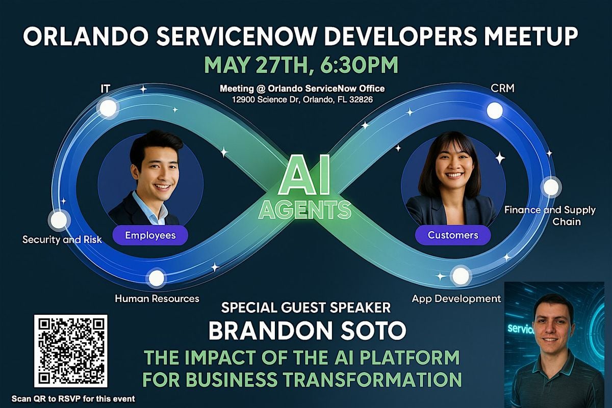 ServiceNow Dev Meetup Exploring The AI Platform, 27 May | Event in Orlando | AllEvents