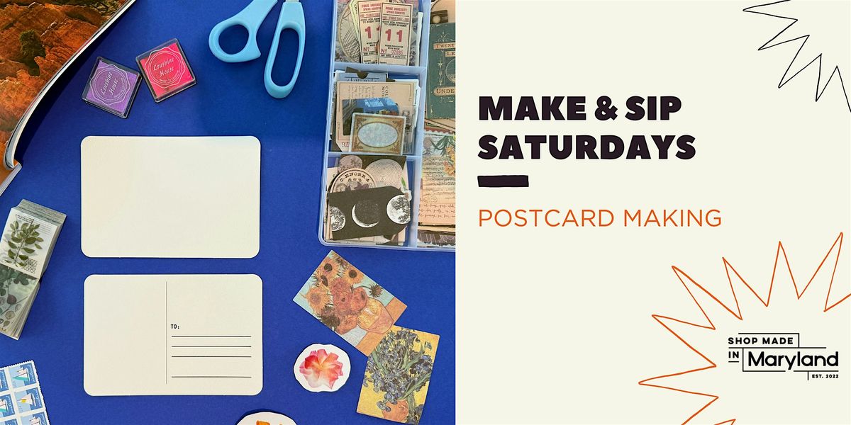 Make & Sip Saturdays: Postcard Making, 30 August | Event in College Park | AllEvents