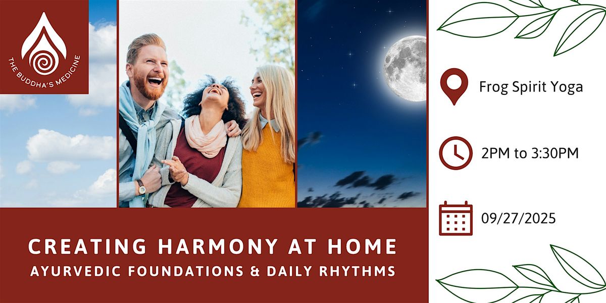 Creating Harmony at Home: Ayurvedic Foundations & Daily Rhythms, 27 September | Event in Portland | AllEvents