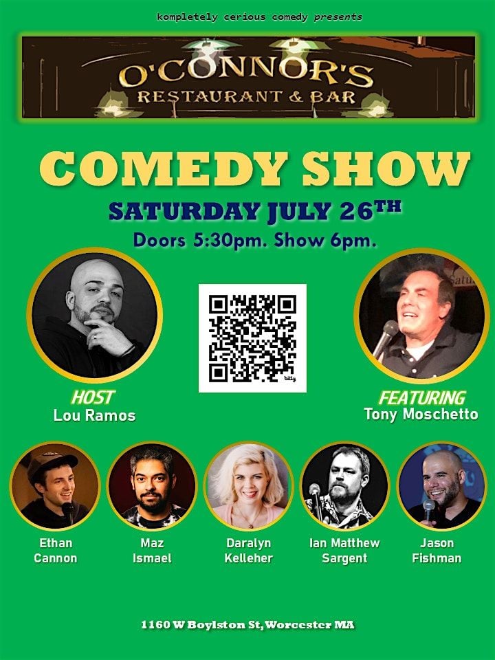 Comedy Show at O'Connor's (Worcester), 26 July | Event in Worcester | AllEvents