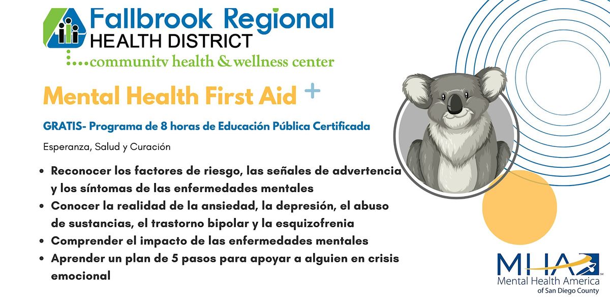 [EN PERSONA] Mental Health First Aid Español, 20 September | Event in Fallbrook | AllEvents