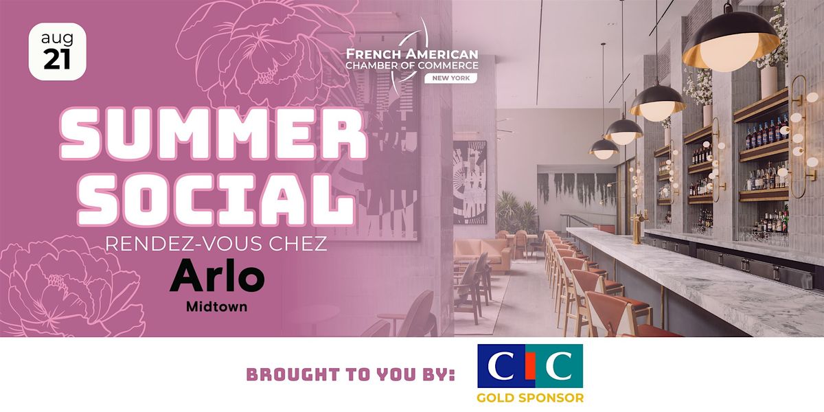 Summer Social : Rendez Vous Chez Arlo, 21 August | Event in New York | AllEvents