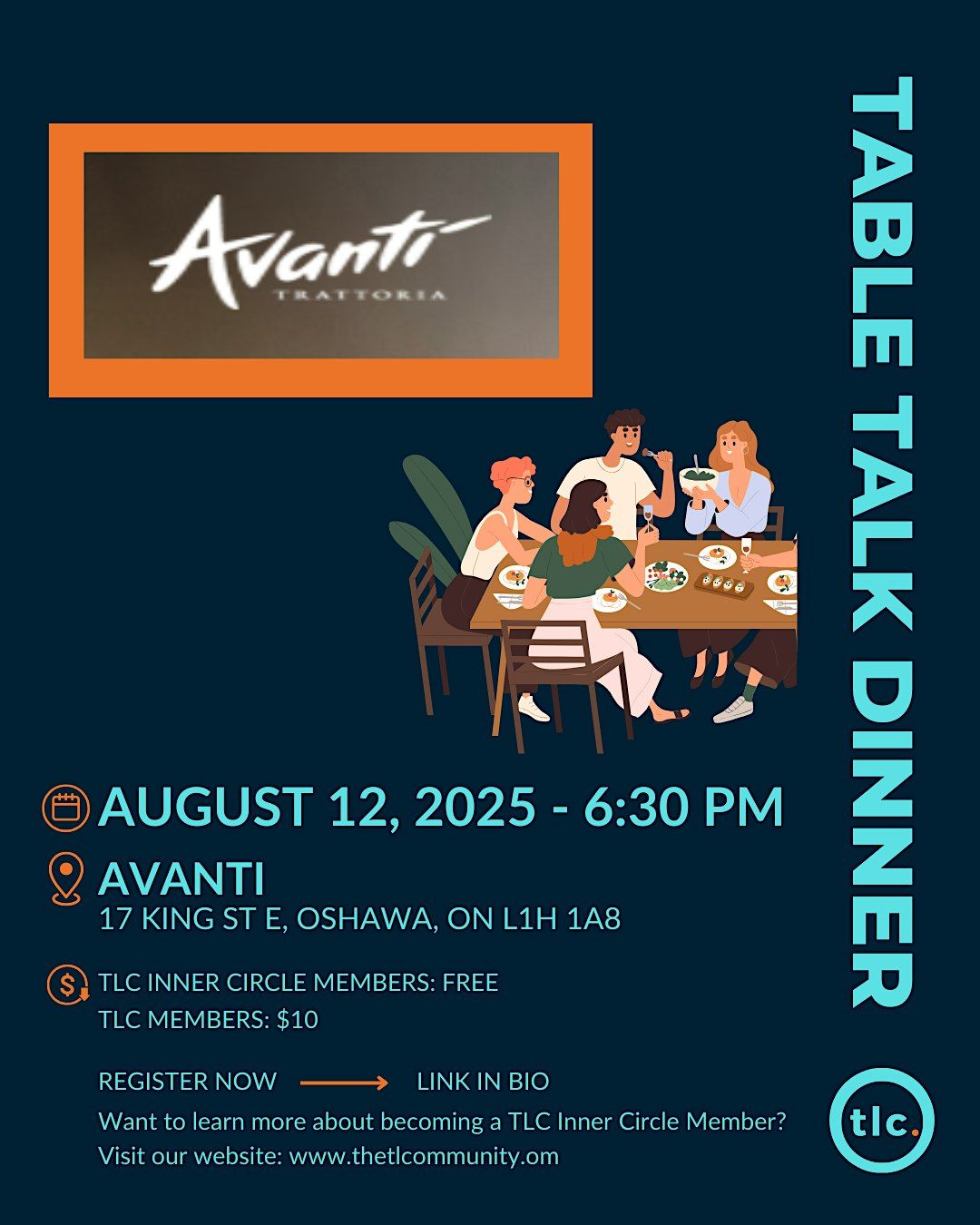 TLC for Therapists & Healthcare Professionals: Table Talk Dinner, 12 August | Event in Oshawa | AllEvents