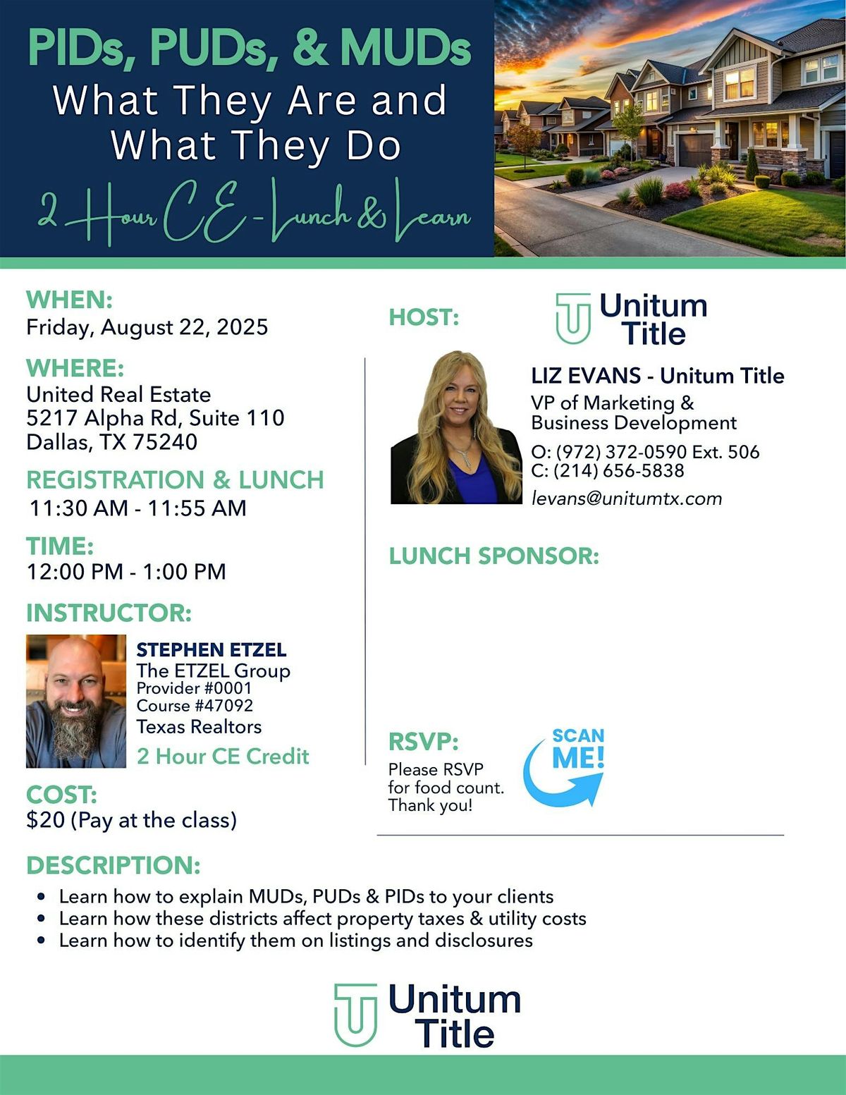 PIDs, PUDs, and MUDs What They Are and What They Do, 22 August | Event in Dallas | AllEvents