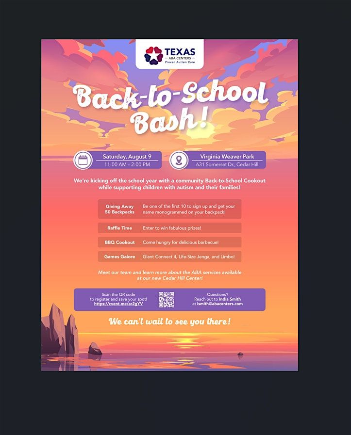Back to School Backpack Bash, 9 August | Event in Cedar Hill | AllEvents