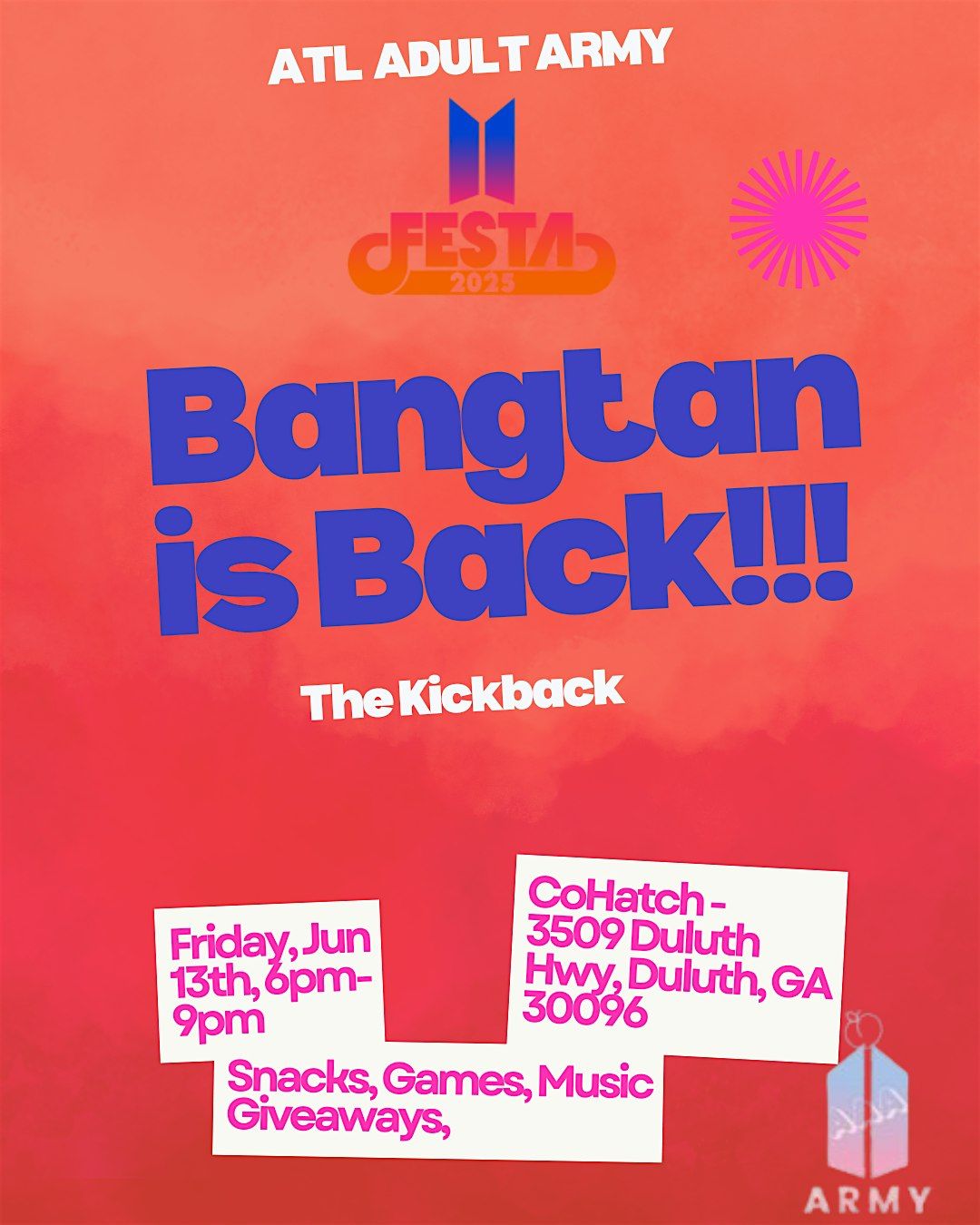 Bangtan is Back: The Kickback, 13 June | Event in Duluth | AllEvents