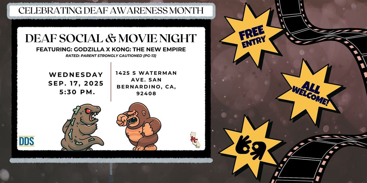Deaf Social & Movie Night, 17 September | Event in San Bernardino | AllEvents