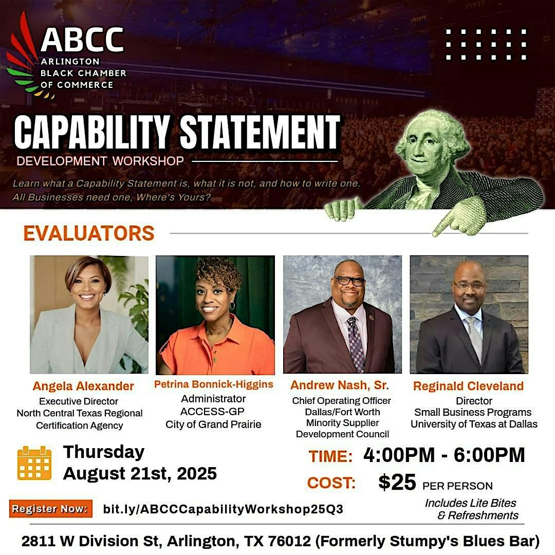 Capability Statement Development Workshop, 21 August | Event in Arlington | AllEvents