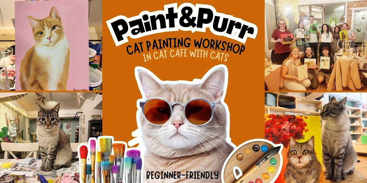 Cat Painting Workshop in Cat Cafe with Cats - beginner - friendly, Tilburg