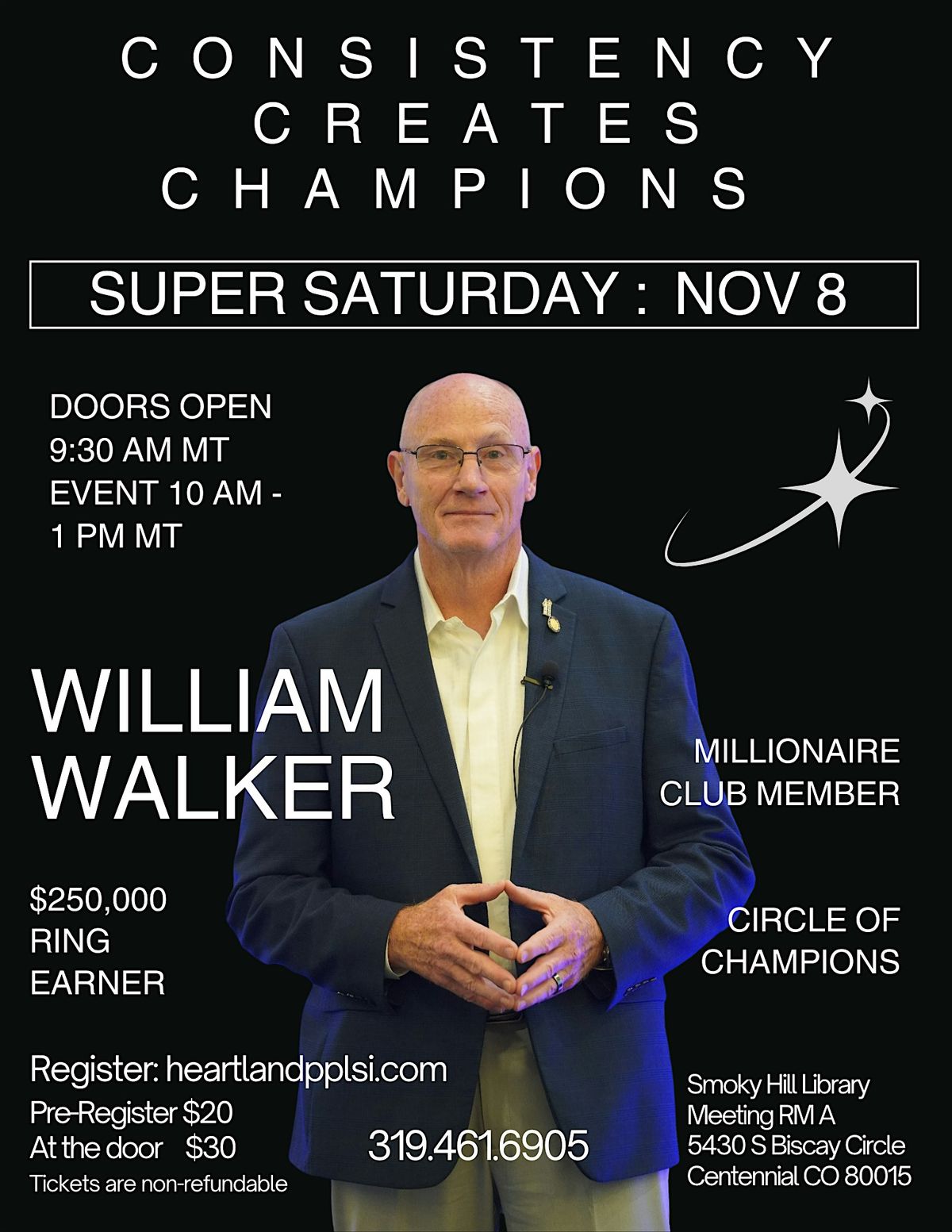 Consistency Creates Champions with William Walker, 8 November | Event in Centennial | AllEvents