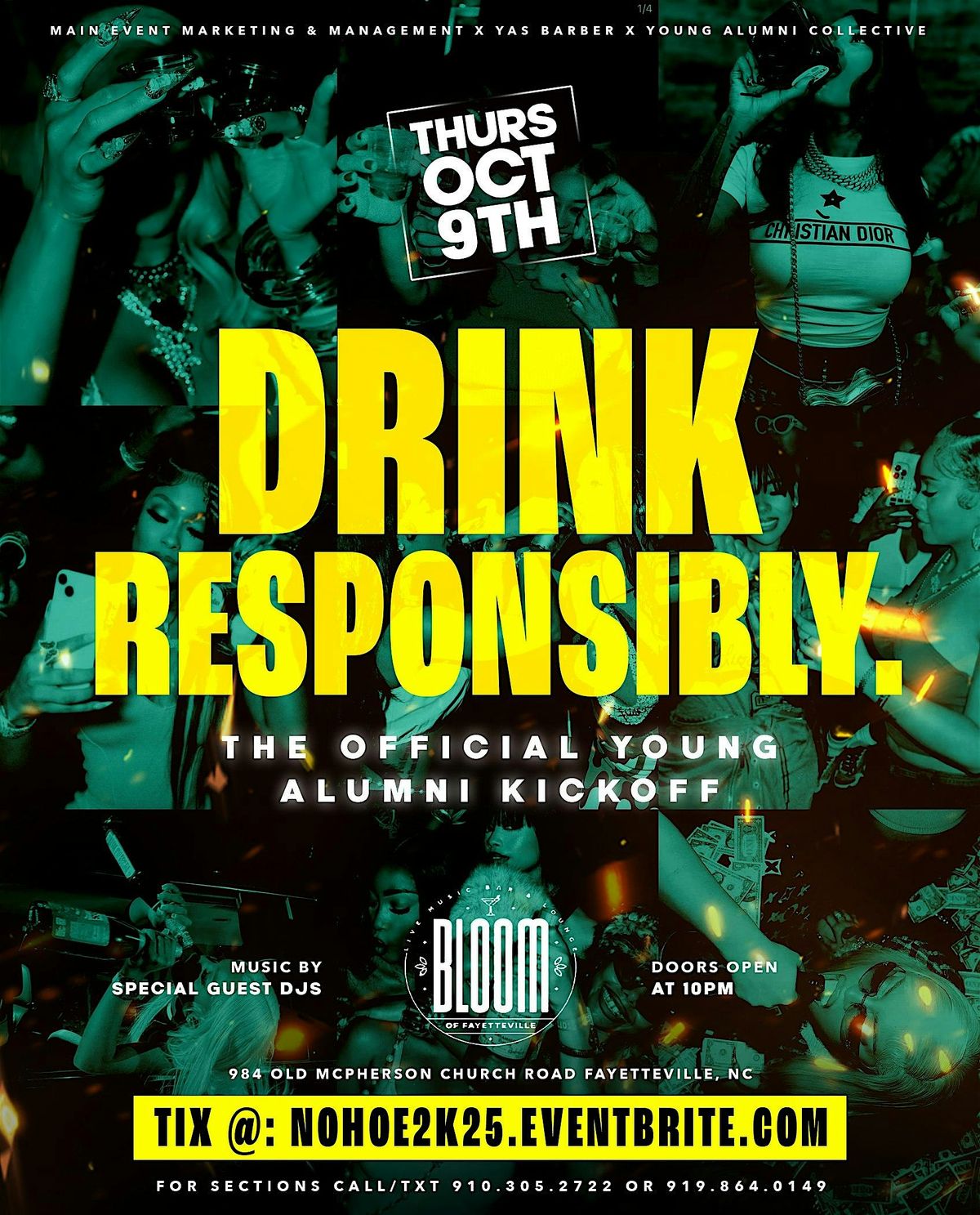 DRINK RESPONSIBLY || THE OFFICIAL NOHOE ALUMNI KICKOFF | Event in Fayetteville | AllEvents