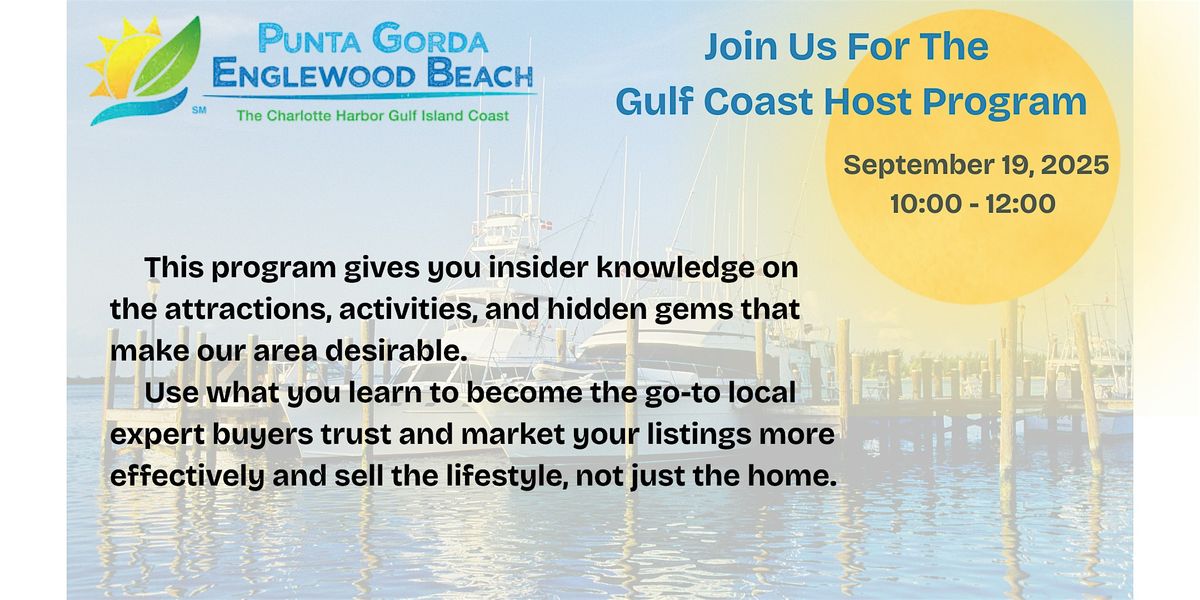 Gulf Coast Host Program, 19 September | Event in Port Charlotte | AllEvents