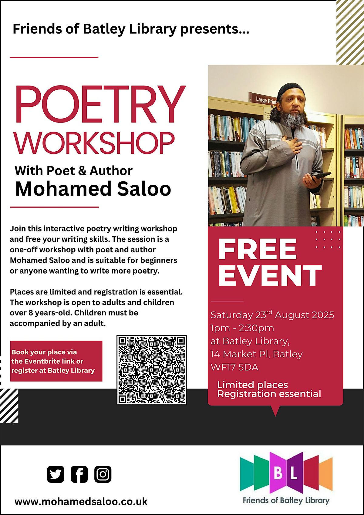 Poetry Workshop, 23 August | Event in Batley | AllEvents