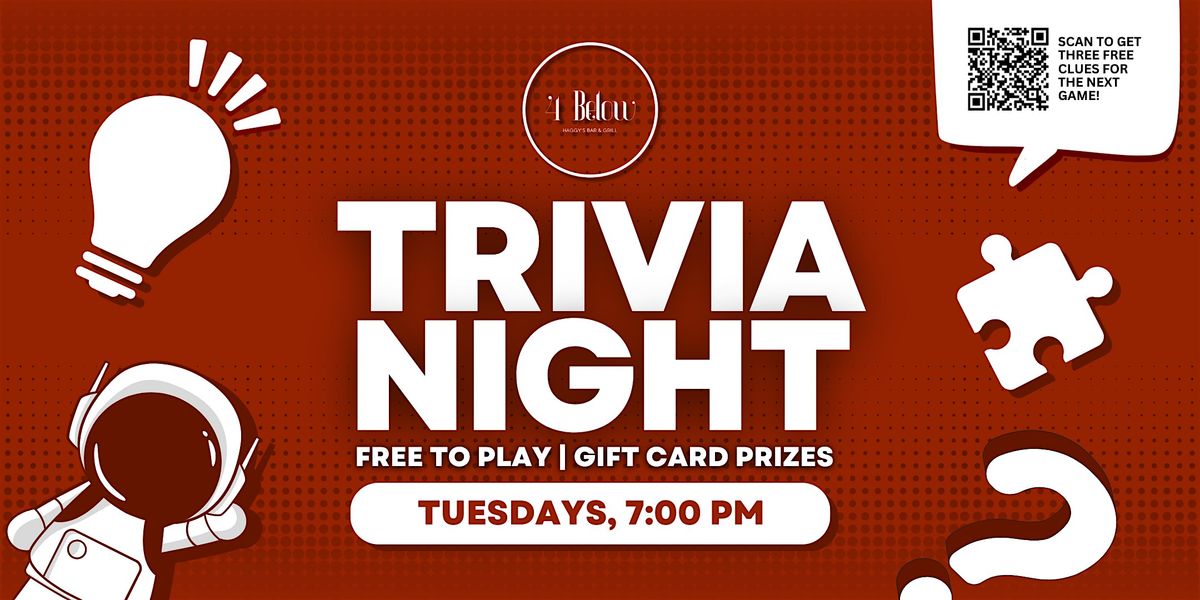 Jamestown Trivia Night | 4 Below Haggy's Bar and Grill | Event in Jamestown | AllEvents