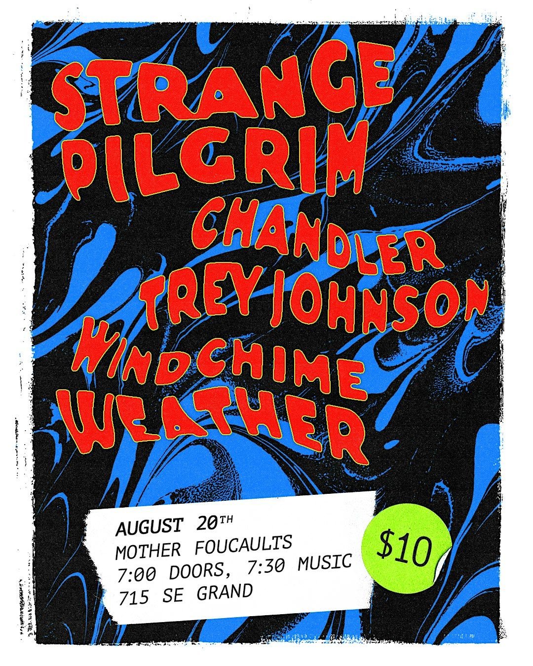 Windchime Weather, Chandler Trey Johnson,Strange Pilgrim @ Mother Foucaults, 20 August | Event in Portland