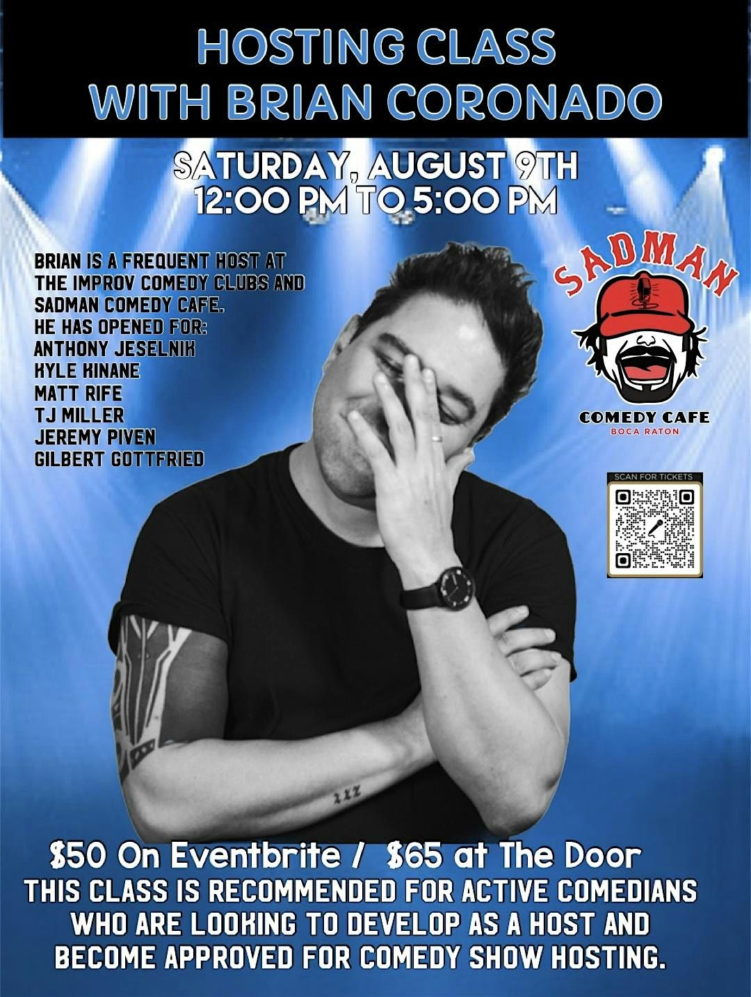 Hosting Comedy Class For Existing Comedians with Biran Coronado, 9 August | Event in Boca Raton | AllEvents