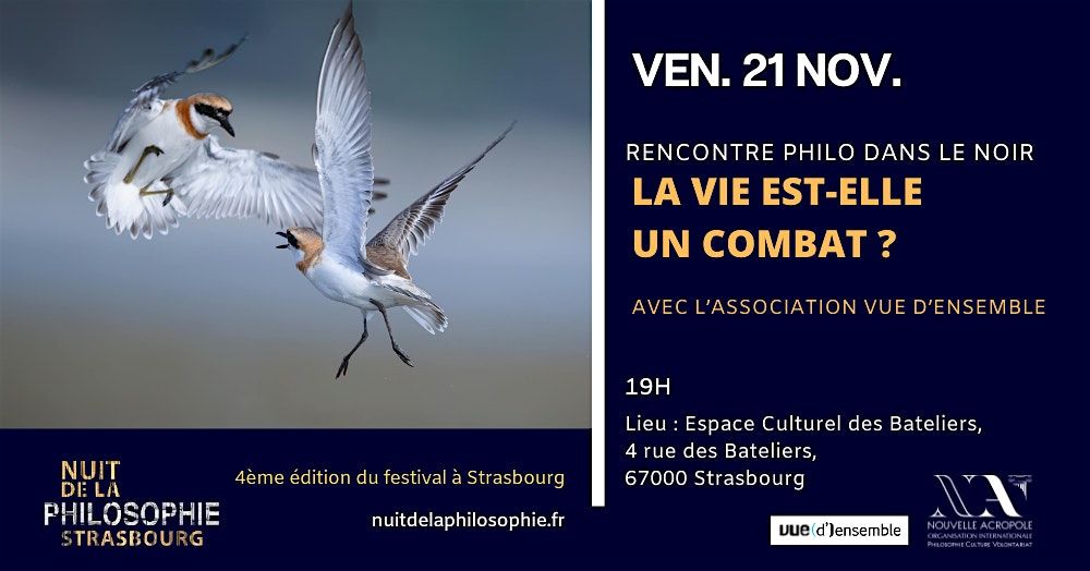 Café philo dans le noir :  La vie est-elle un combat ?, 21 November | Event in STRASBOURG | AllEvents