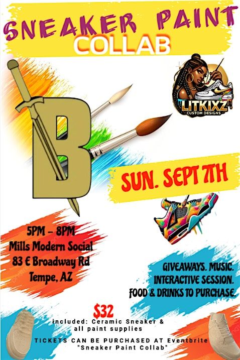 SNEAKER PAINT COLLAB, 7 September | Event in Tempe | AllEvents