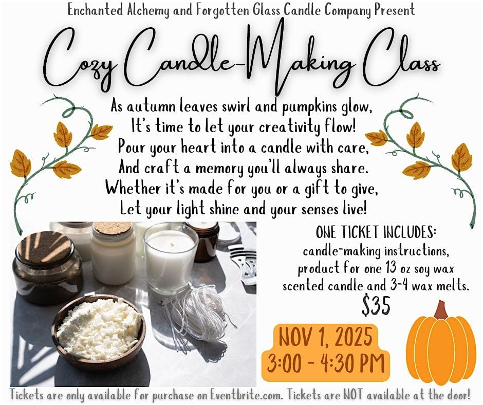 Cozy Candle Making Class, 1 November | Event in Washington | AllEvents