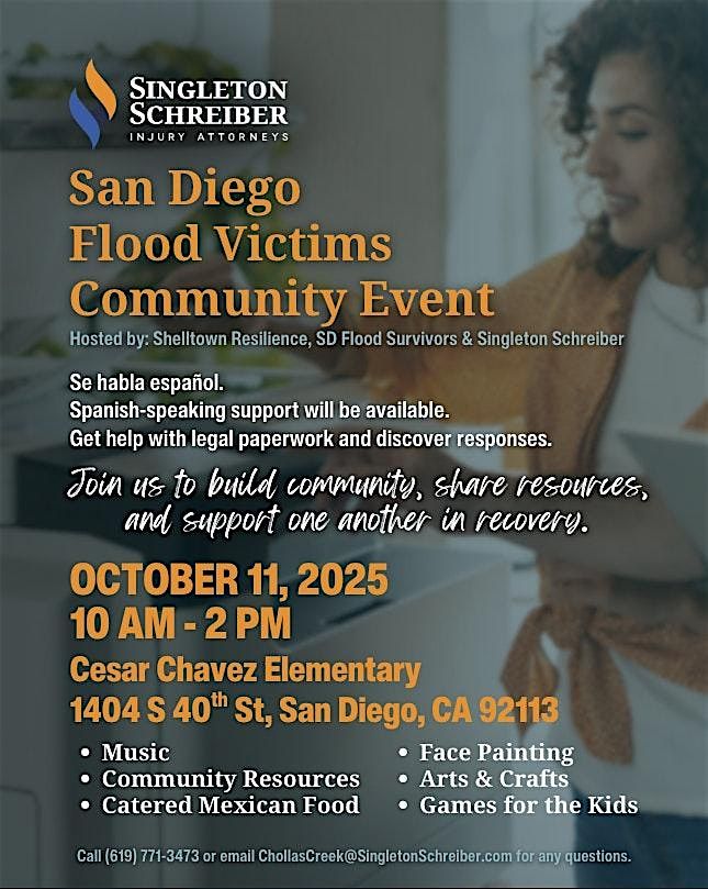 San Diego Flood Survivor Community Event, 11 October | Event in San Diego | AllEvents