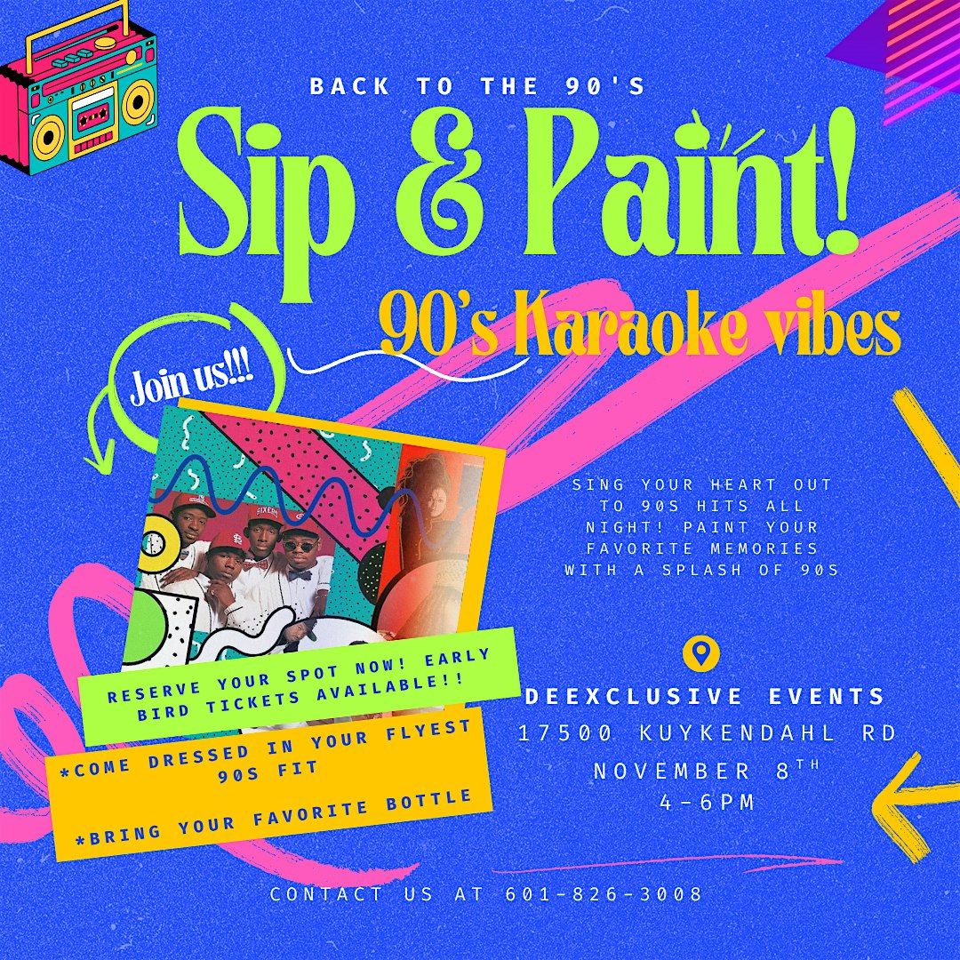 90’s Sip & Paint, 8 November | Event in Spring | AllEvents