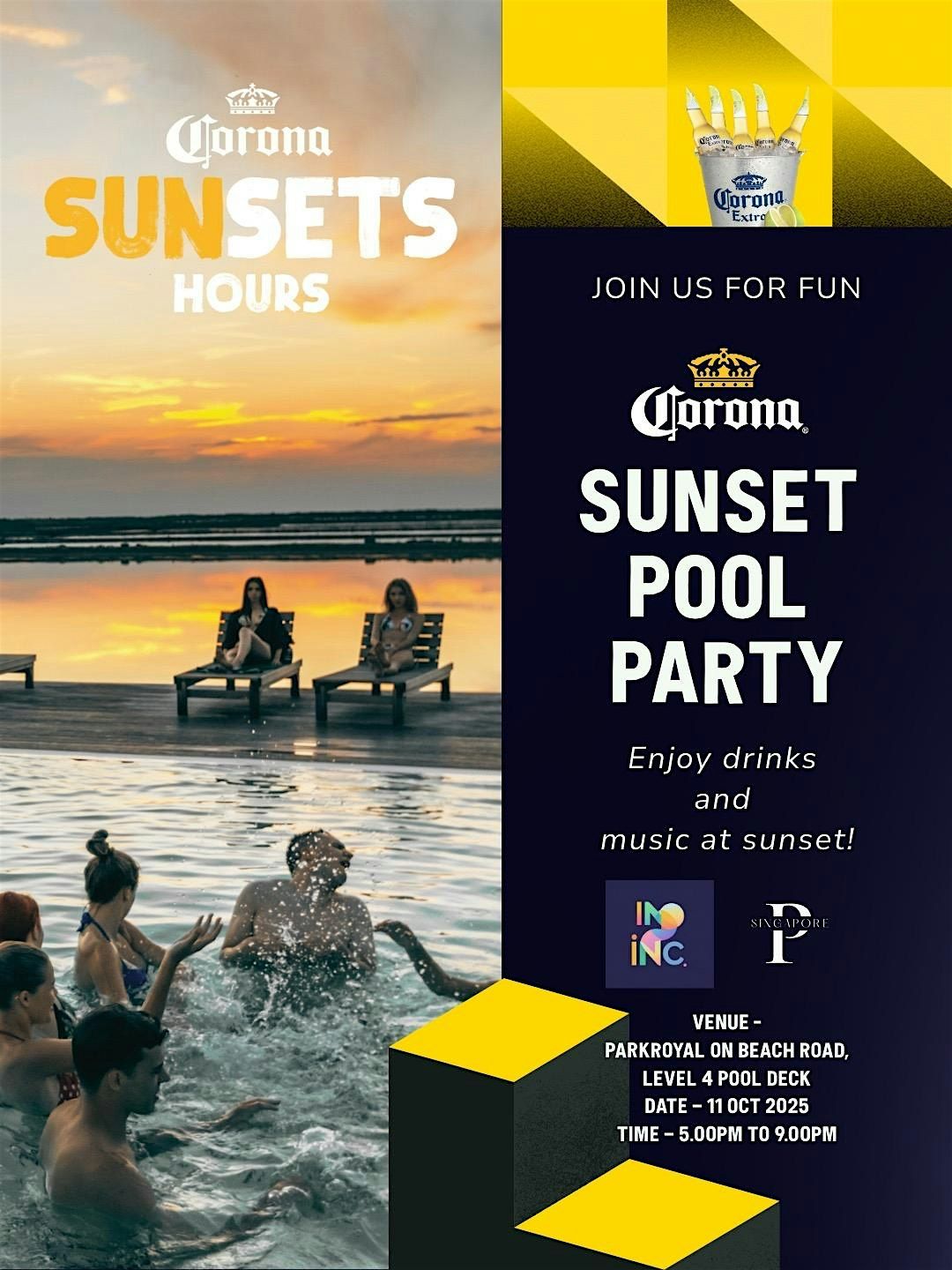 Corona Sunset Pool Party – Singapore’s Rooftop Vibes You Can’t Miss | Event in Singapore | AllEvents