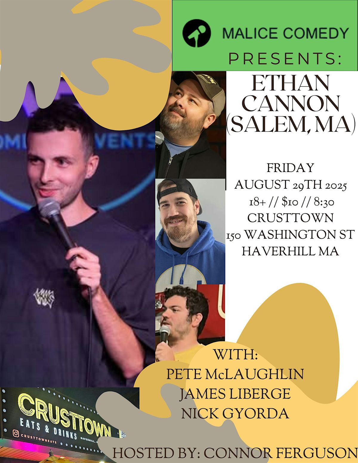 ETHAN CANNON Live comedy at CRUSTTOWN, 29 August | Event in Haverhill | AllEvents