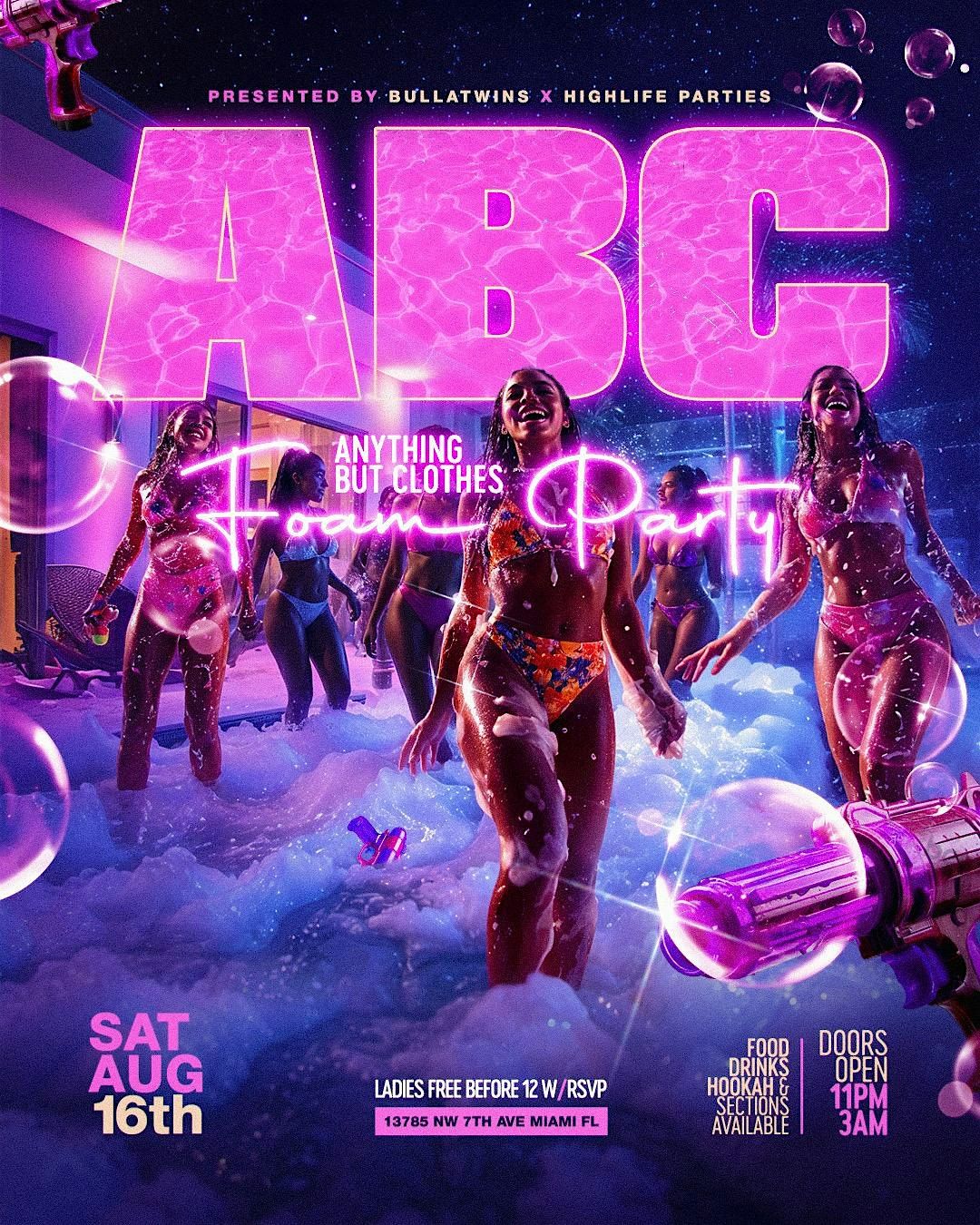 ABC Foam Party, 16 August | Event in Miami | AllEvents