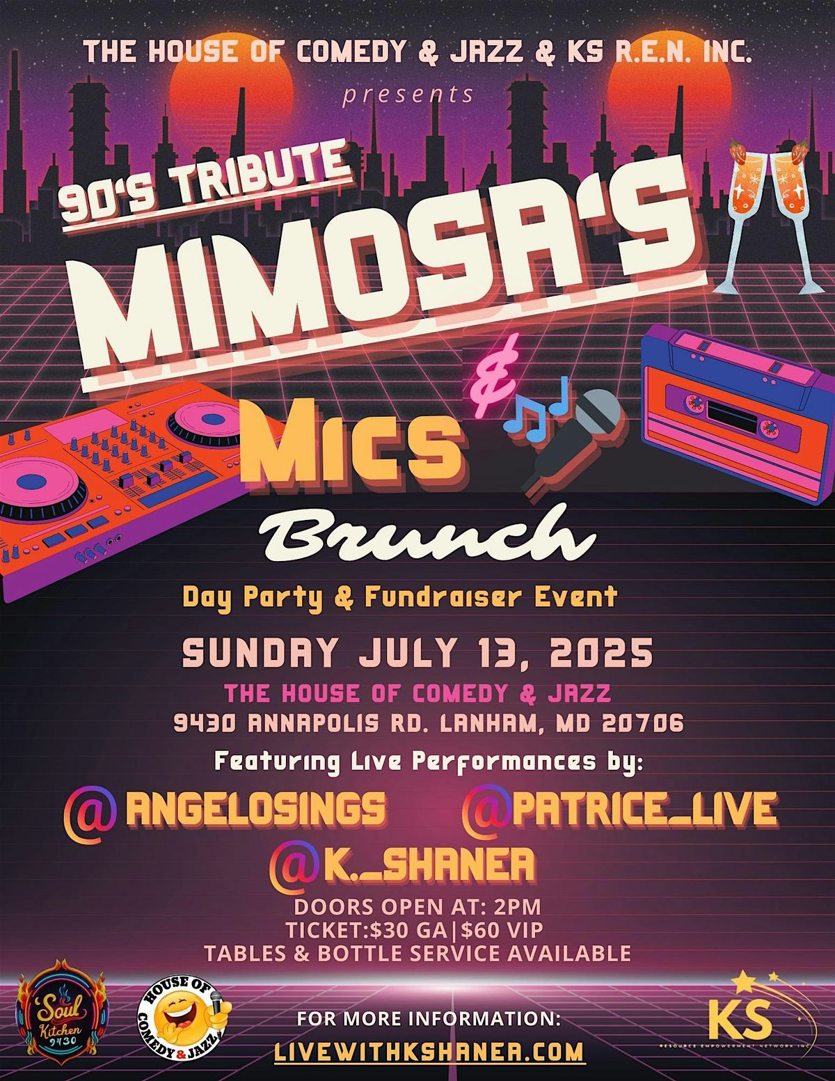 90'sTRIBUTE MIMOSAS AND MIC BRUNCH WITH K_SHANAE, 13 July | Event in Lanham | AllEvents