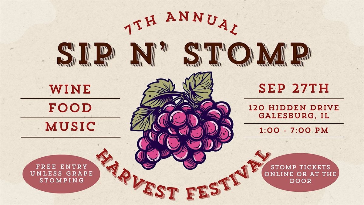 Sip N' Stomp Grape Stomping Ticket, 27 September | Event in Galesburg | AllEvents