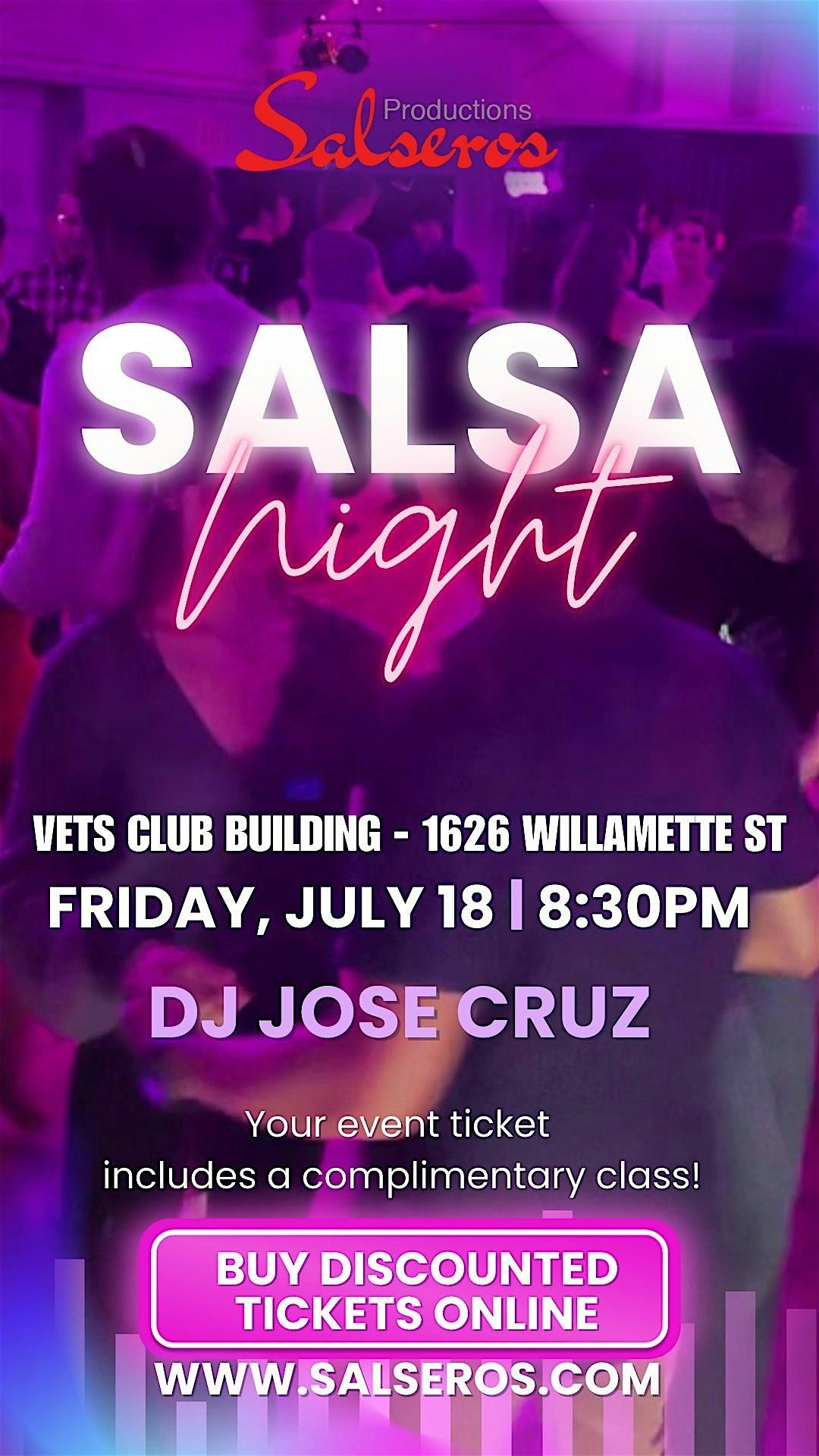Salsa and Bachata Social Dancing & Drop-in Class, 18 July | Event in Eugene | AllEvents