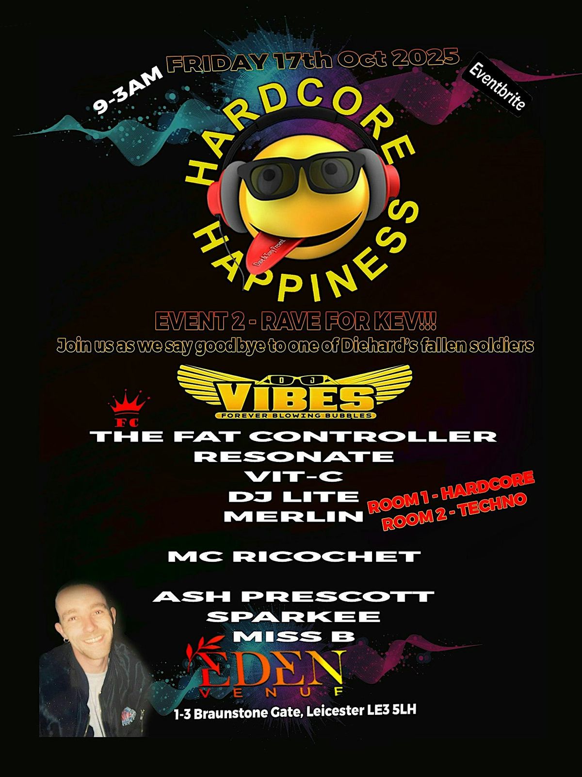 Hardcore Happiness - Event 2 - Rave for Kev., 17 October | Event in Leicester | AllEvents