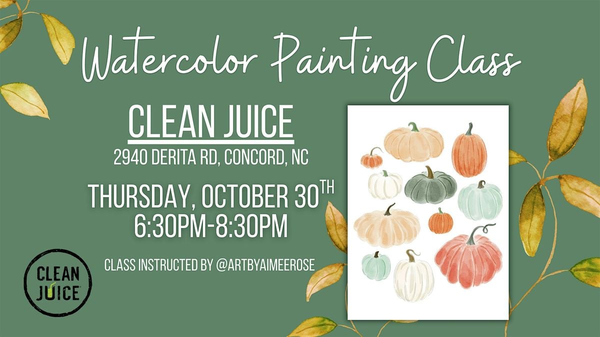 Watercolor Painting Class at Clean Juice - Concord, 30 October | Event in Concord | AllEvents