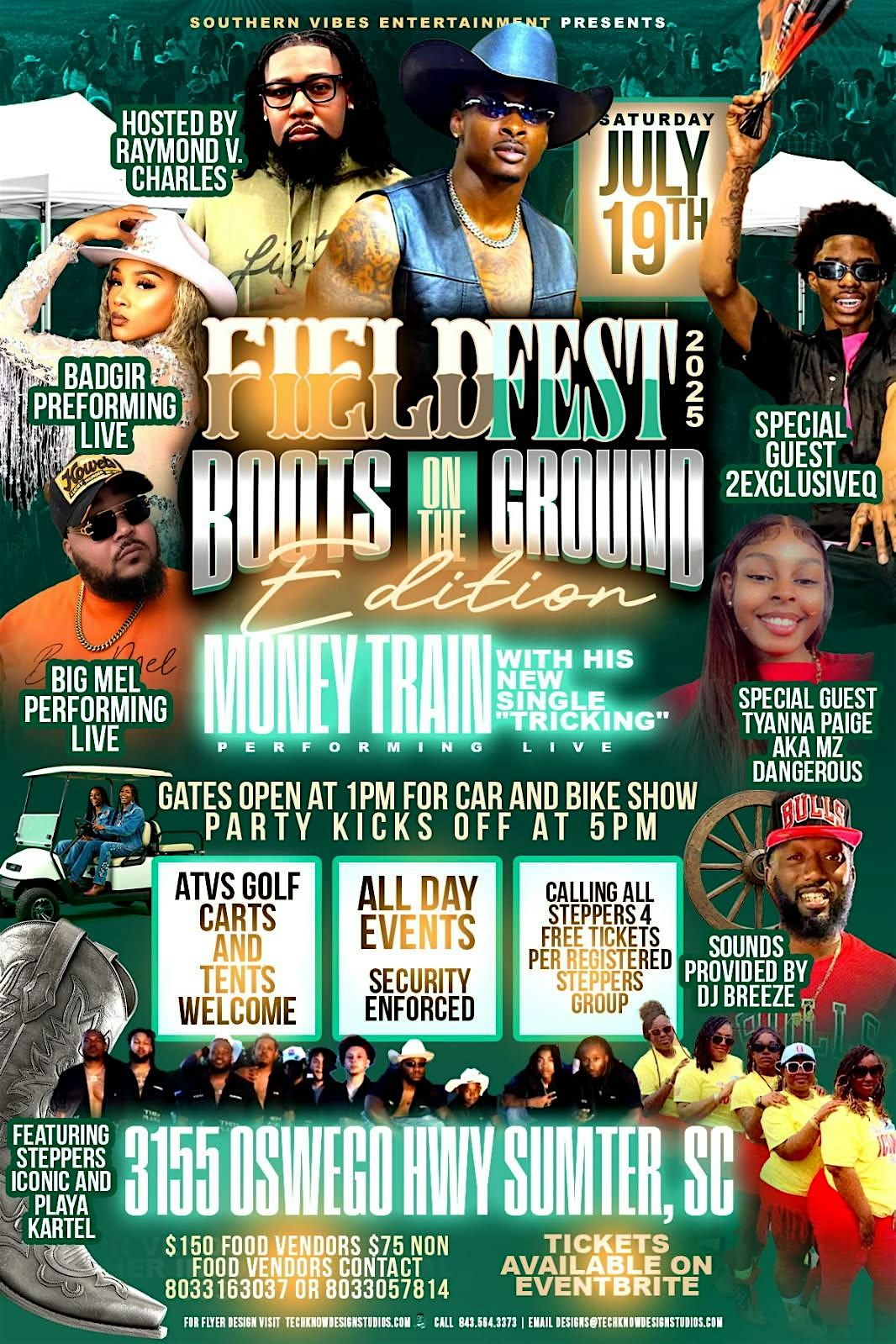 Southern Vibes  Entertainment Presents- Field Fest 2025:Boots On The Ground, 19 July | Event in Sumter | AllEvents