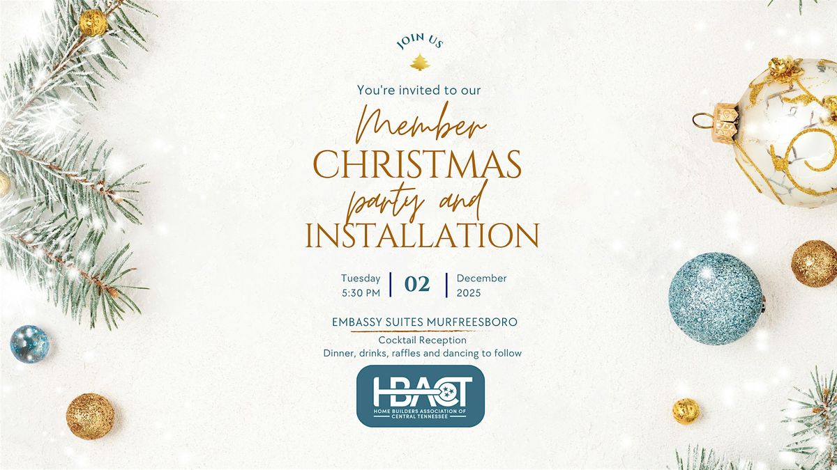 HBACT Christmas Party & Installation - MEMBERS ONLY (plus guest), 2 December | Event in Murfreesboro | AllEvents