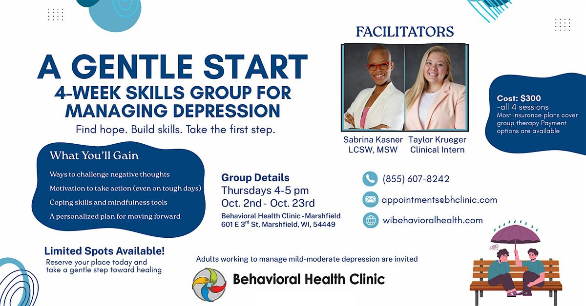 A Gentle Start: 4-Week Skills Group for Managing Depression | Event in Marshfield | AllEvents