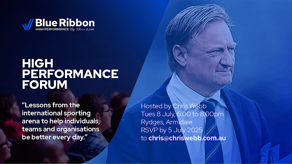 High Performance Forum with Chris Webb - Armidale, 8 July | Event in Armidale | AllEvents
