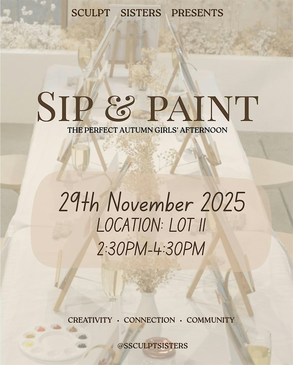 Sculpt Sisters: Sip & Paint, 29 November | Event in Wrexham | AllEvents