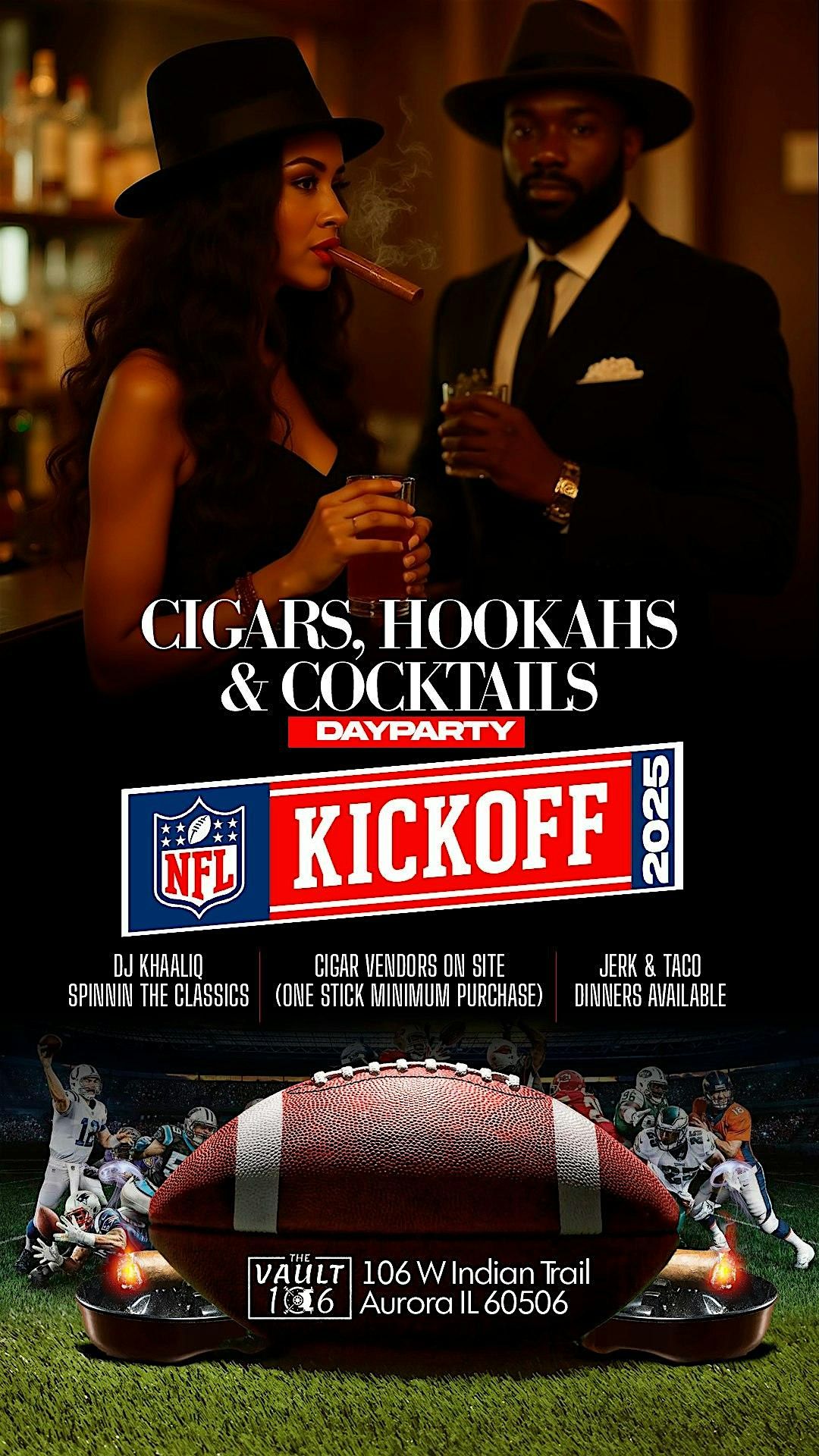 Cigars Hookahs & Cocktails Day  | Week 1 NFL Kickoff Event, 7 September | Event in Aurora | AllEvents