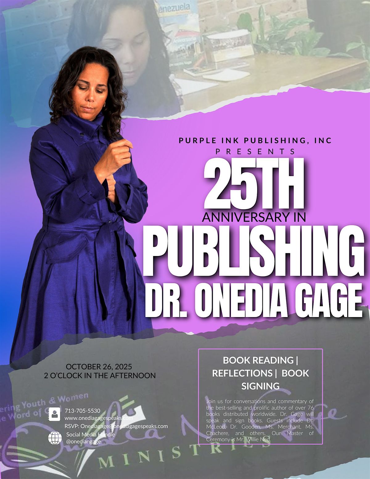 The 25th Anniversary in Publishing of Dr. Onedia Gage, 26 October | Event in Houston | AllEvents