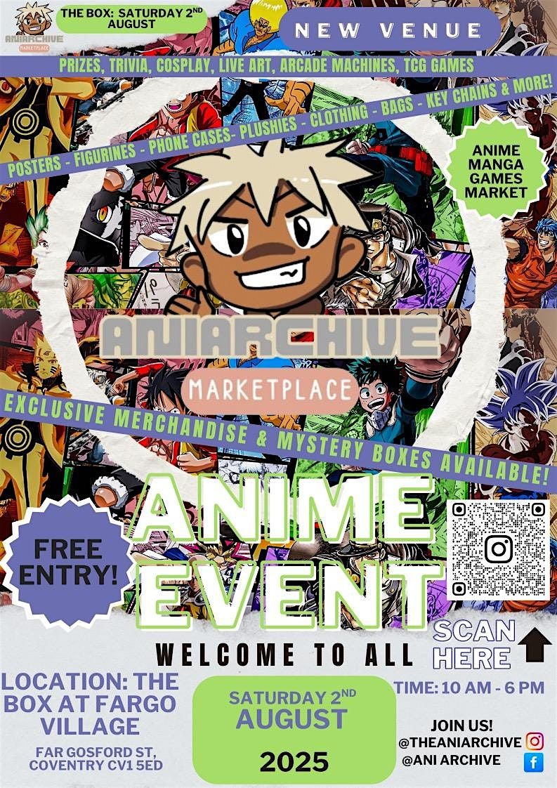 AniArchive Coventry - Anime Market + Community Activities - FREE ENTRY!, 2 August | Event in Coventry | AllEvents